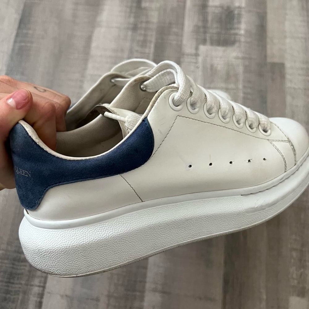 Alexander McQueen White and Blue Sneakers